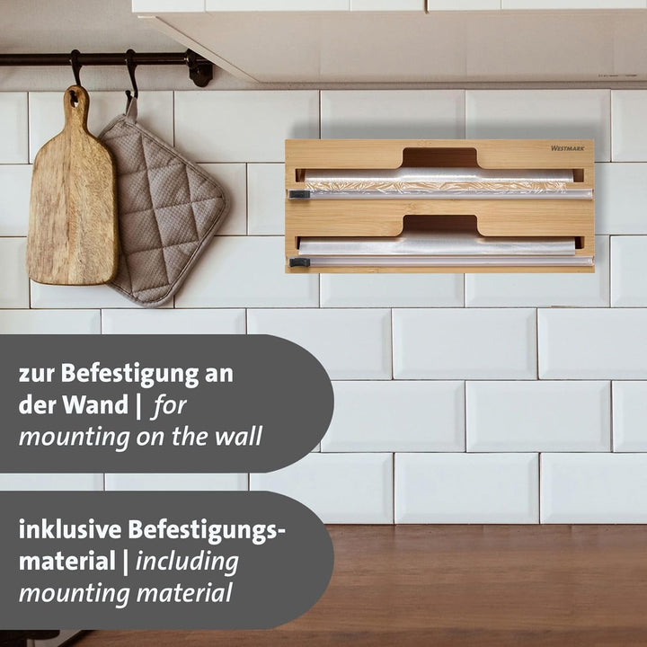 Westmark Folienspender mit Schneidvorrichtung – Alufolien- und Frischhaltefolienspender mit Gleitsch