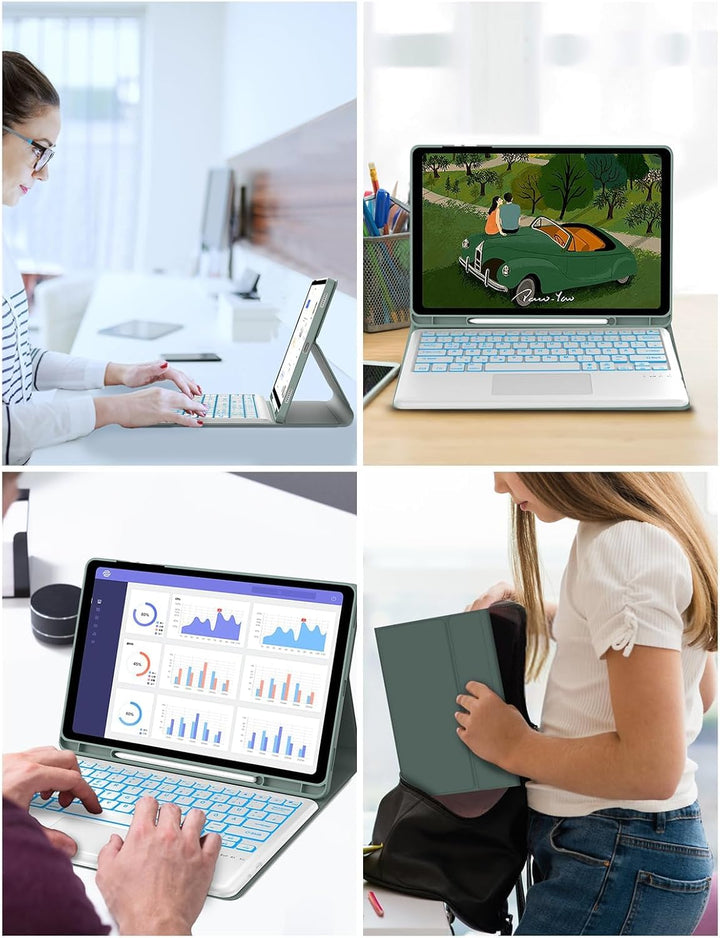 Tastatur für Samsung Galaxy Tab S10+/S9FE+/S9+ con Touchpad, Hülle Tastatur Kompatibel mit Samsung T