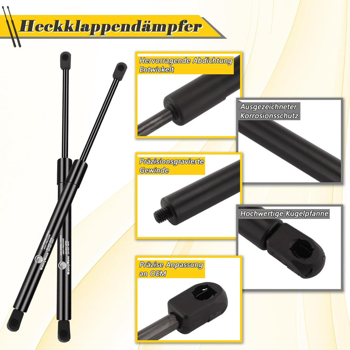2X Heckklappendämpfer für VW Golf mk6 Fliessheck (A6, 5K) 2008-2012 Gasdruckdämpfer Schwarz Gasdruck