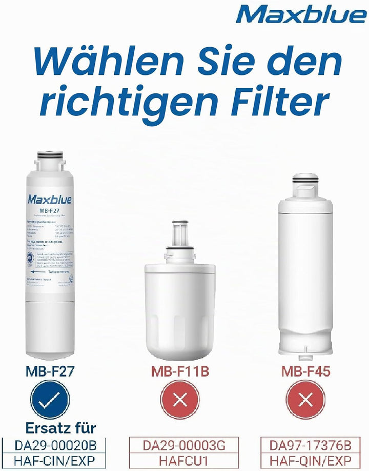 Maxblue DA29-00020B Kühlschrank Wasserfilter, Kompatibel mit Samsung DA29-00020B, DA29-00020A, HAFCI