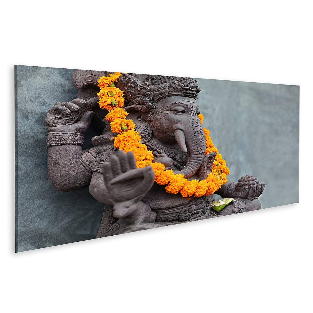 islandburner Bild auf Leinwand Ganesha Mit Balinesischen Barong Masken Auf Der Vorderseite Eines Tem
