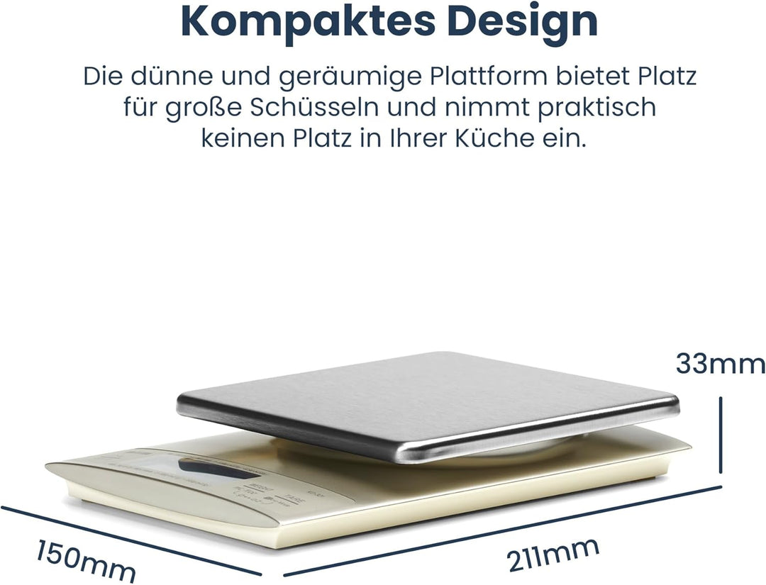 Tanita KD321SV33 Küchenwaage 3 kg mit Feinteilung 0.1 g