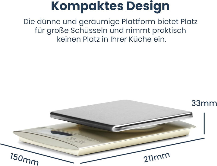 Tanita KD321SV33 Küchenwaage 3 kg mit Feinteilung 0.1 g