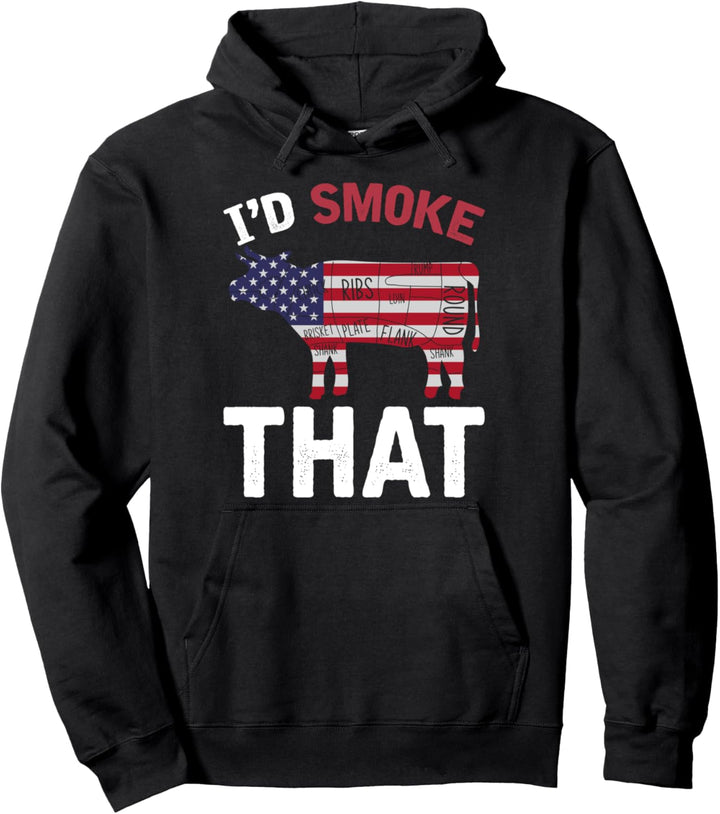 USA Flagge Grillparty Grillmeister Rindfleisch BBQ Grillen Pullover Hoodie