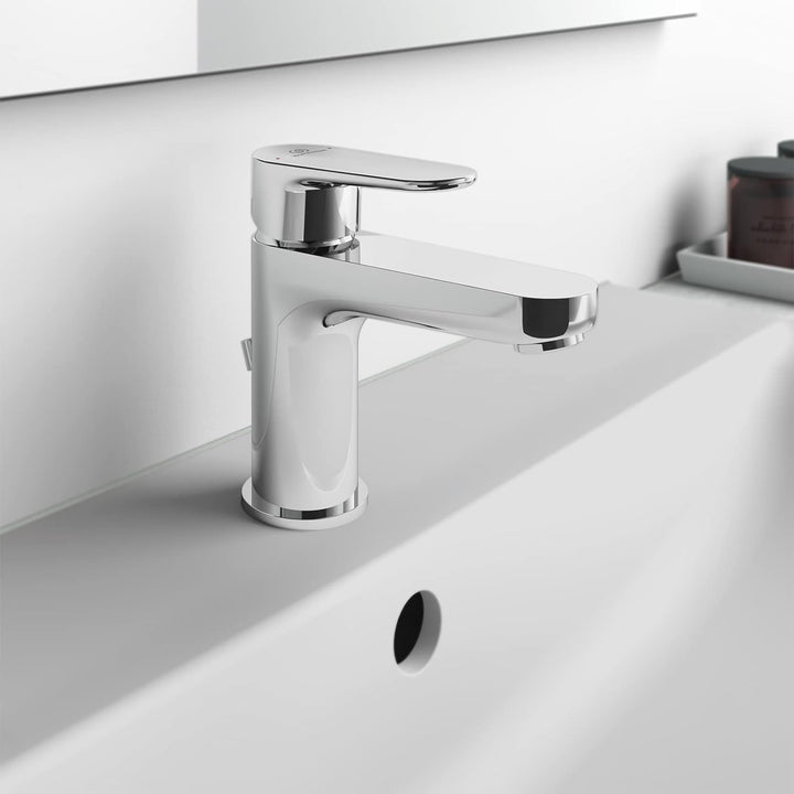 Ideal Standard BC698AA Cerafine O Waschtischarmatur mit Zugknopf-Ablaufgarnitur