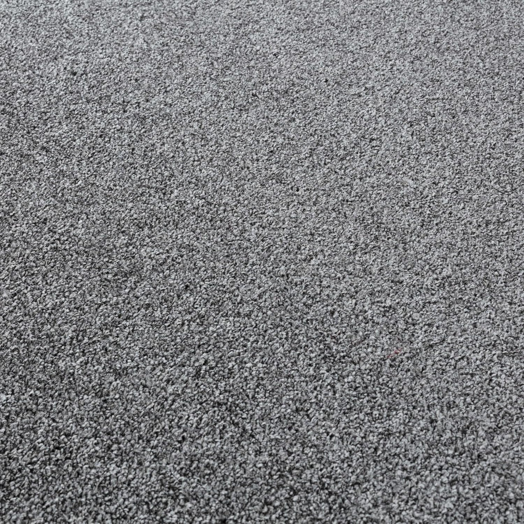 Carpetsale24 Dichter Kurzflor Teppich Wohnzimmer Grau 120 cm Rund Modern Einfarbig Design - Flauschi