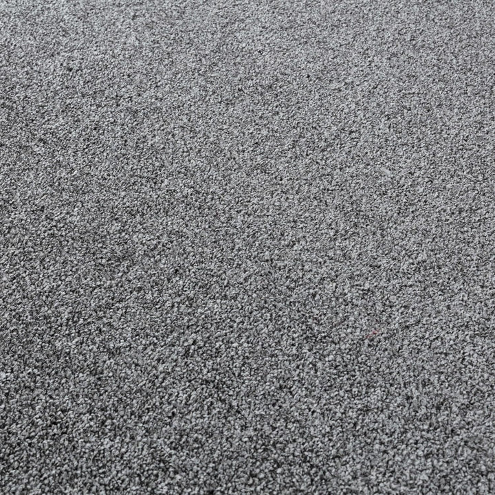 Carpetsale24 Dichter Kurzflor Teppich Wohnzimmer Grau 120 cm Rund Modern Einfarbig Design - Flauschi