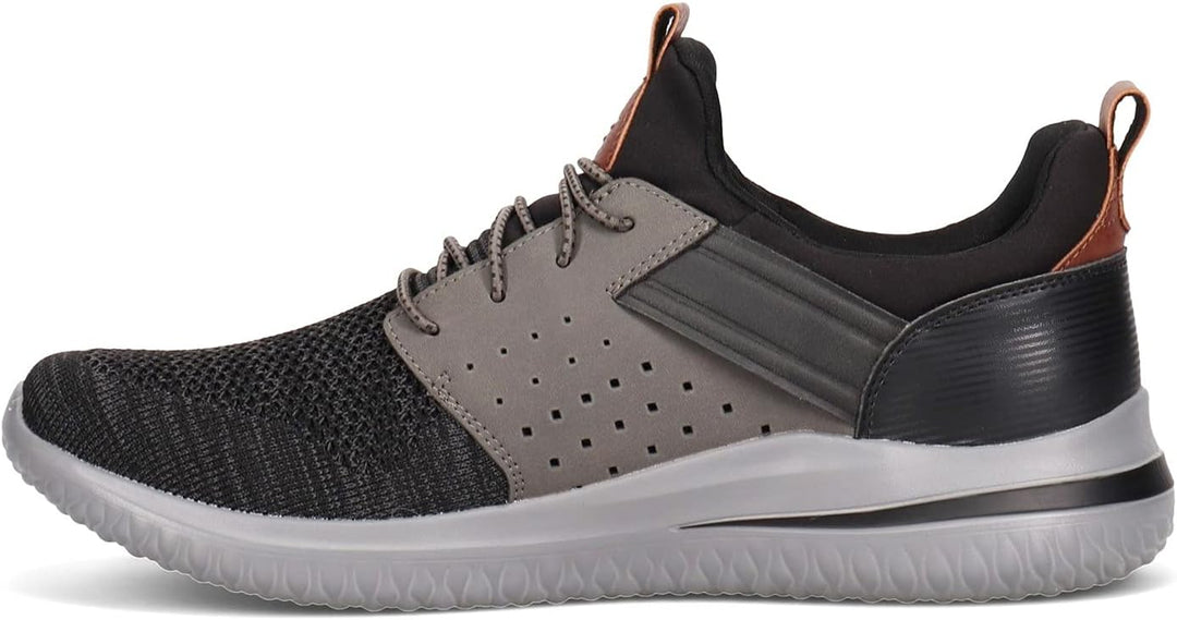 Skechers Herren Delson 3.0 Cicada Sneaker 39.5 EU Weit Schwarz Grau, 39.5 EU Weit Schwarz Grau