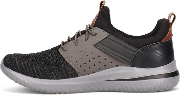 Skechers Herren Delson 3.0 Cicada Sneaker 39.5 EU Weit Schwarz Grau, 39.5 EU Weit Schwarz Grau