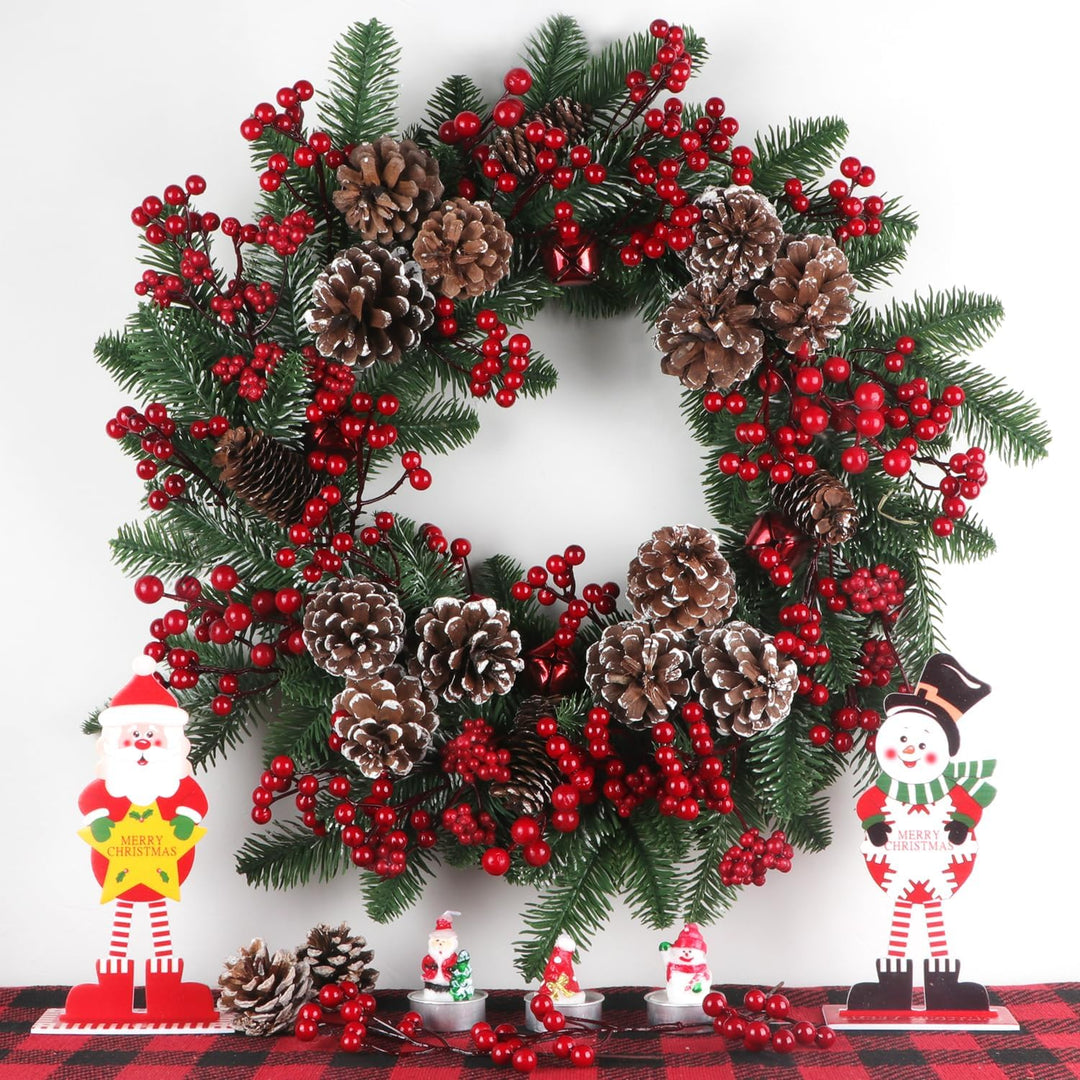 Fangoo 48 Stück Künstliche Rote Beeren Dekoration, 18 cm Rote Beeren Picks Holly Beeren Zweige für W