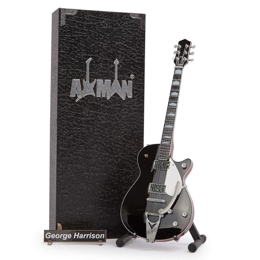 Axman G Harrison Miniatur-Gitarren-Nachbildung – Musikgeschenke – Handgefertigtes Ornamental-Masssta