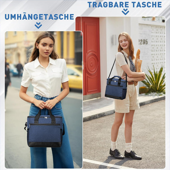 Kühltasche Wählbare Kapazität 15L, Thermotasche Picknicktasche Gross Isolierte Lunchtasche,Kühltasch