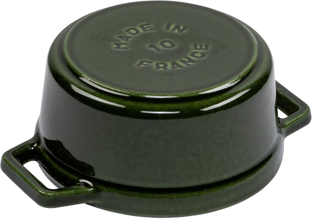 Staub 40509-804-0 Mini Cocotte, rund mit Deckel 10 cm, 0,25 L, induktionsgeeignet, mit mattschwarzer
