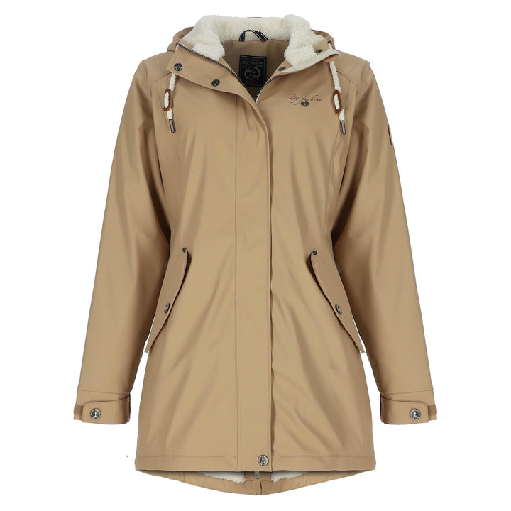 Dry Fashion Damen Regenmantel Malmö - Frauen Regenjacke Jacke mit Kapuze Lang Winddicht Wasserdicht