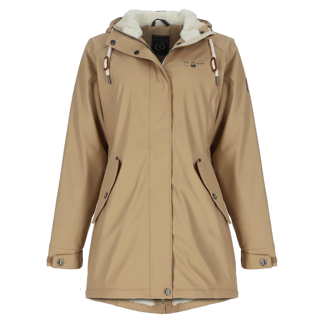 Dry Fashion Damen Regenmantel Malmö - Frauen Regenjacke Jacke mit Kapuze Lang Winddicht Wasserdicht