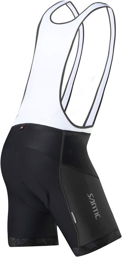 Santic Trägerhose Fahrrad Herren Fahrradhose Kurz mit Sitzpolster Radhose Herren Kurz Gepolstert, Sc