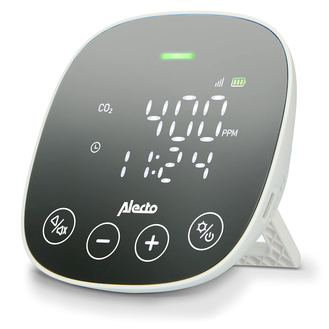 Alecto AQ30 CO2-Messgerät mit NDIR-Sensor, Luftqualitätsmonitor mit Ampelanzeige, CO2-, Temperatur-