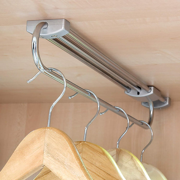 Emuca 6210625 Garderobenauszug für Kleiderschrank, Länge 450mm, 450mm
