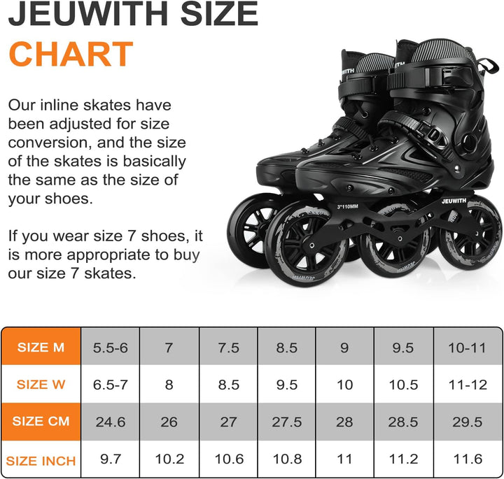 Inlineskates, 3 Räder, 110 mm, Rollschuhe, Klingen für Erwachsene, Damen, Herren, professionelle Out