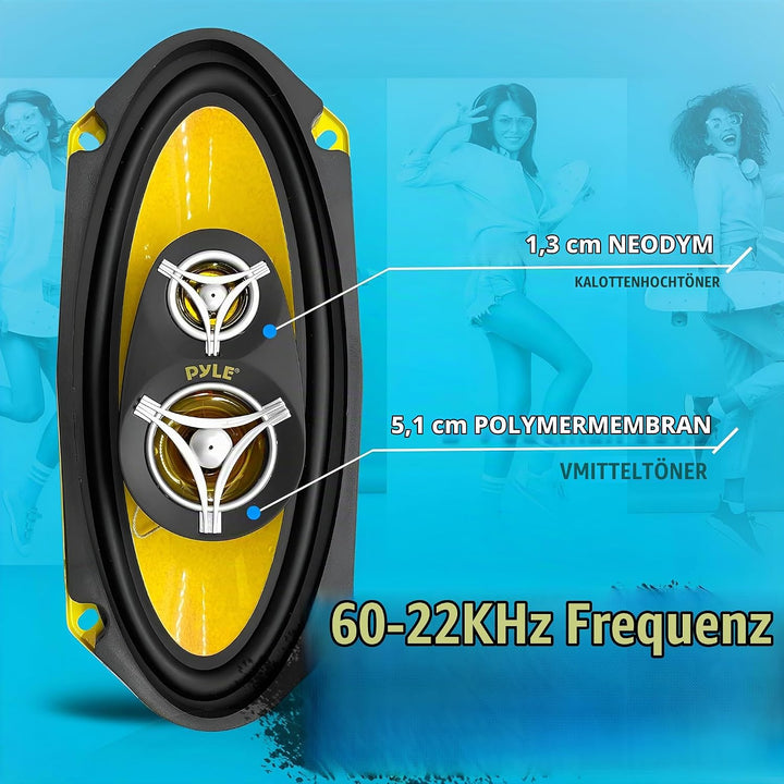 Pyle PLG41.3 4 x 10-Inch 300 W Three Way Car Audio Door Speaker 10 × 25 cm, 10 × 25 cm
