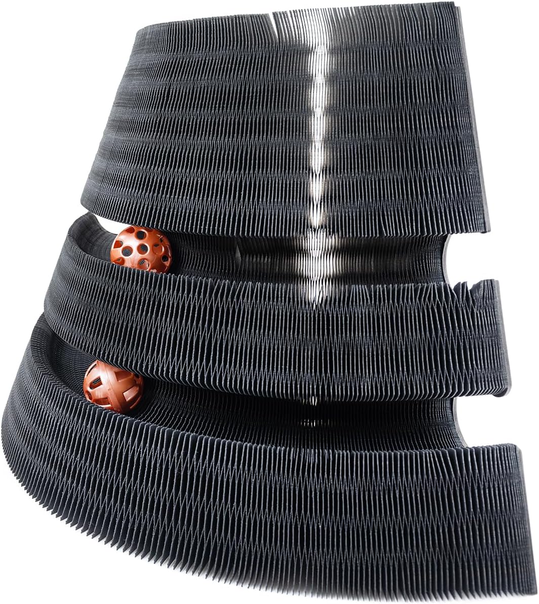 CanadianCat Company | Kratzspielzeug Treetop - Kratzpappe mit Spielbällen - schwarz | Ø 27,5 x 28 cm