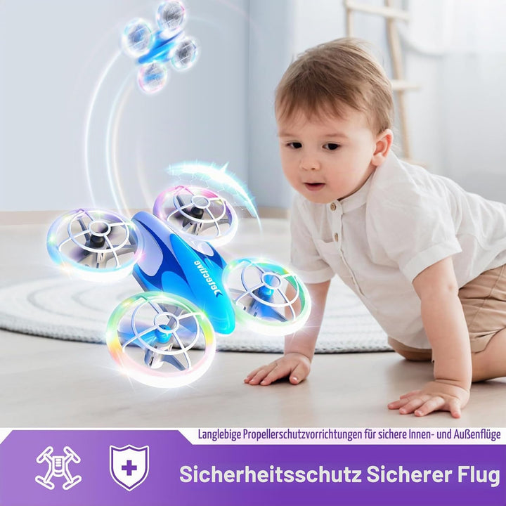 RC Drohne für Kinder und Anfänger, Mini Quadcopter mit LED-Lichtern und 3D-Flips, einfach zu fliegen