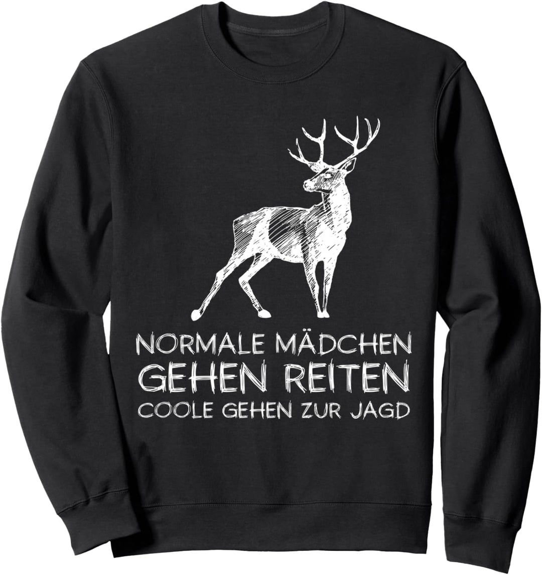 Mädchen Jagd Jäger Hirsch Jägerin Jagen Sweatshirt