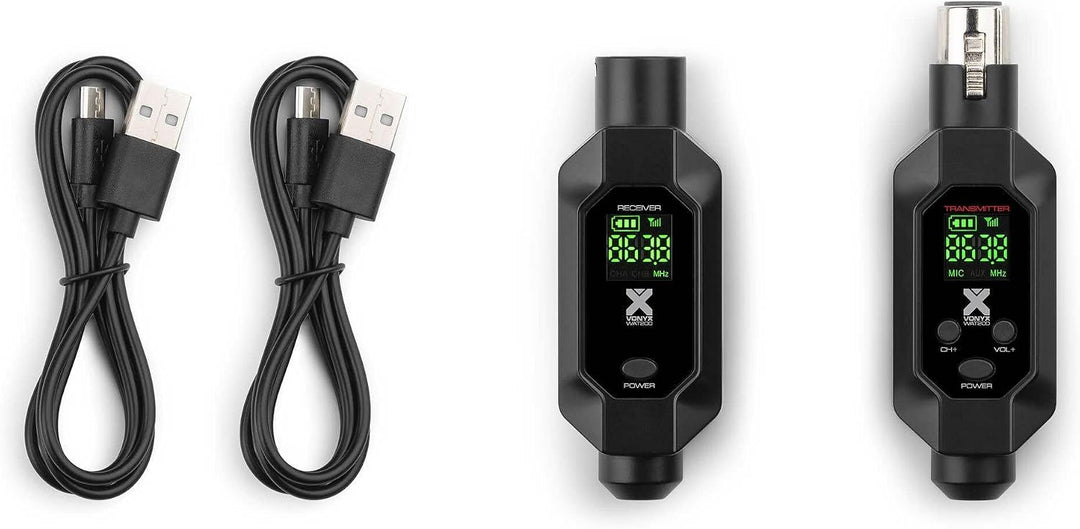 Power Dynamics WAT200 – XLR Funk Sender Empfänger für Mikrofon Kabellos, 70m Reichweite, Wireless Fu
