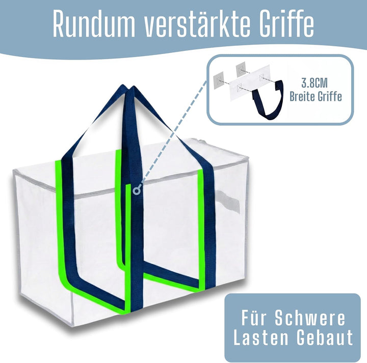 VENO 2-er Pack extra grosse Reisetaschen mit Reissverschlüssen, strapazierfähig, Umzugsbox-Alternati