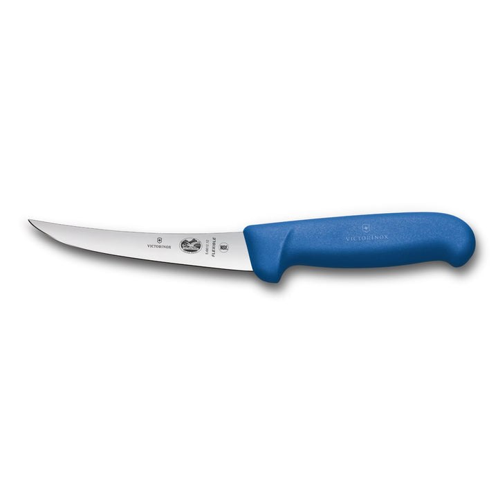 Victorinox Fibrox Ausbeinmesser, Scharfes Küchenmesser für Fleisch und Fisch, 12 cm, Gebogene Klinge