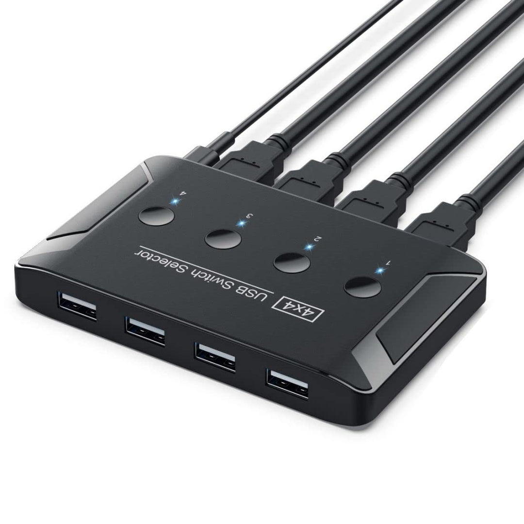Chenyang USB 2.0 KVM Sharing Switch Selector 4 Computer teilen 4 USB Geräte für Tastatur Maus Scanne