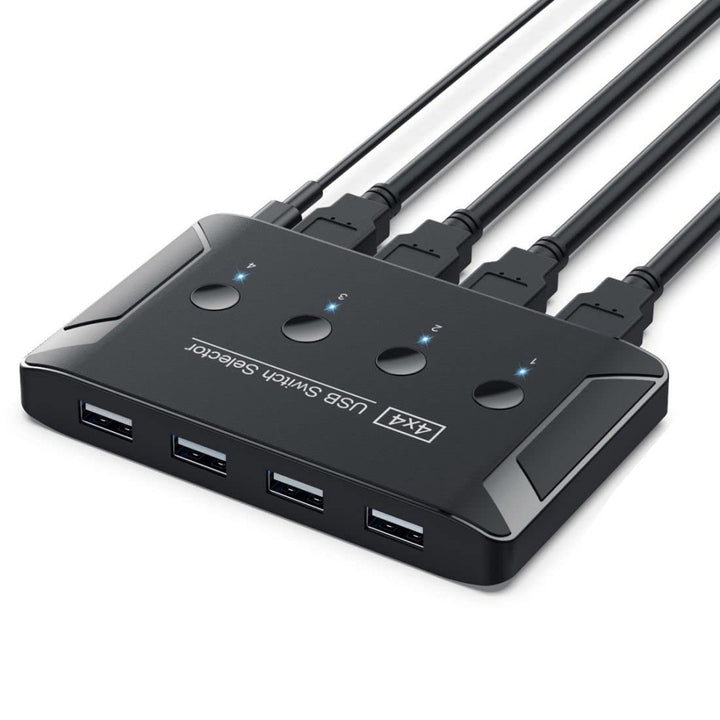 Chenyang USB 2.0 KVM Sharing Switch Selector 4 Computer teilen 4 USB Geräte für Tastatur Maus Scanne