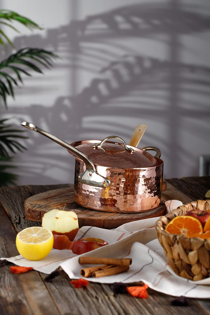 Kupfertopf für Zucker und Marmelade, Marmeladentopf, Marmeladenpfanne, Desserttopf aus Kupfer, Zabag