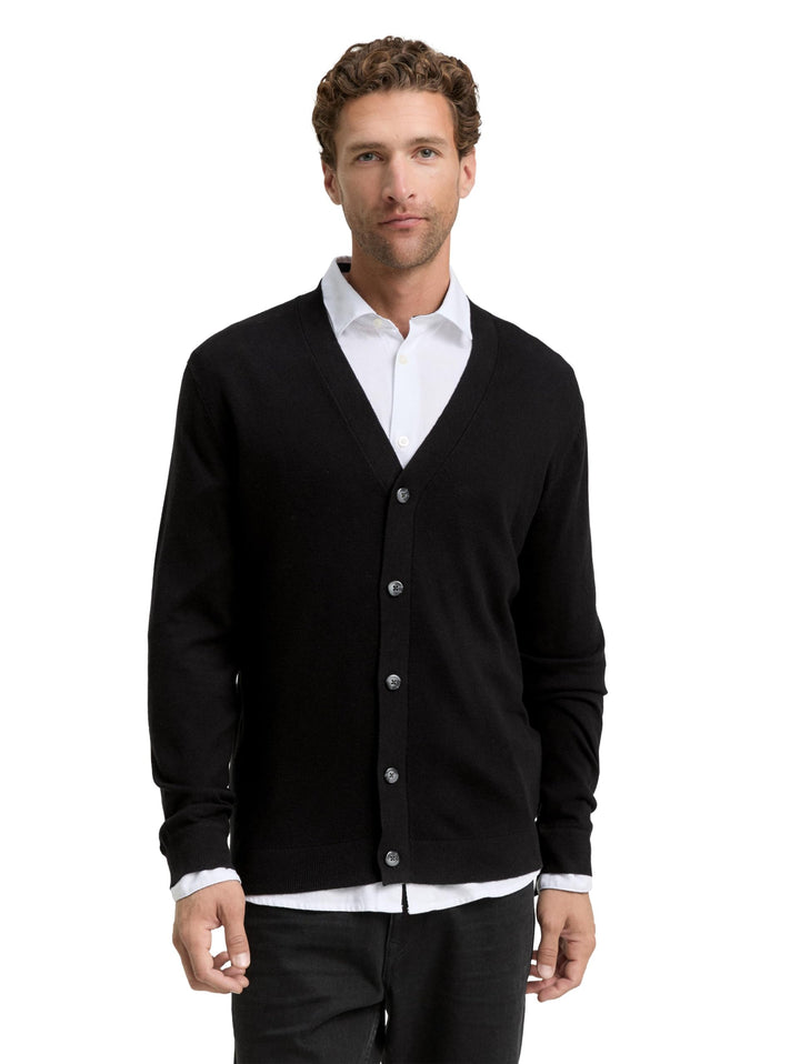 TOM TAILOR Damen Basic Strickpullover aus Bio-Baumwolle XS 29999 - Black, XS 29999 - Black