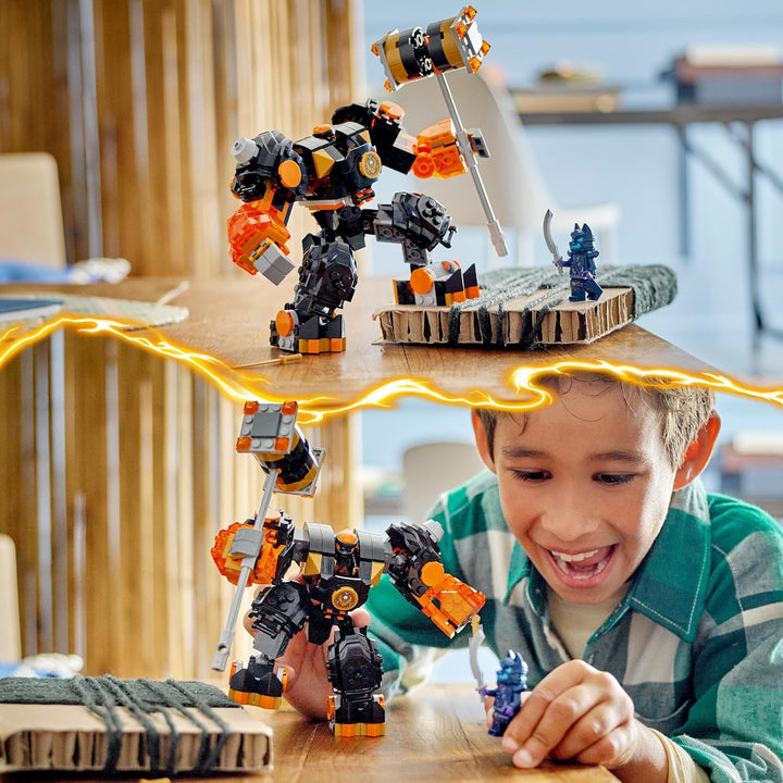LEGO NINJAGO Coles Erdmech, Actionfiguren-Spielzeug mit veränderbarem Mech, Ninja-Set mit 2 Figuren