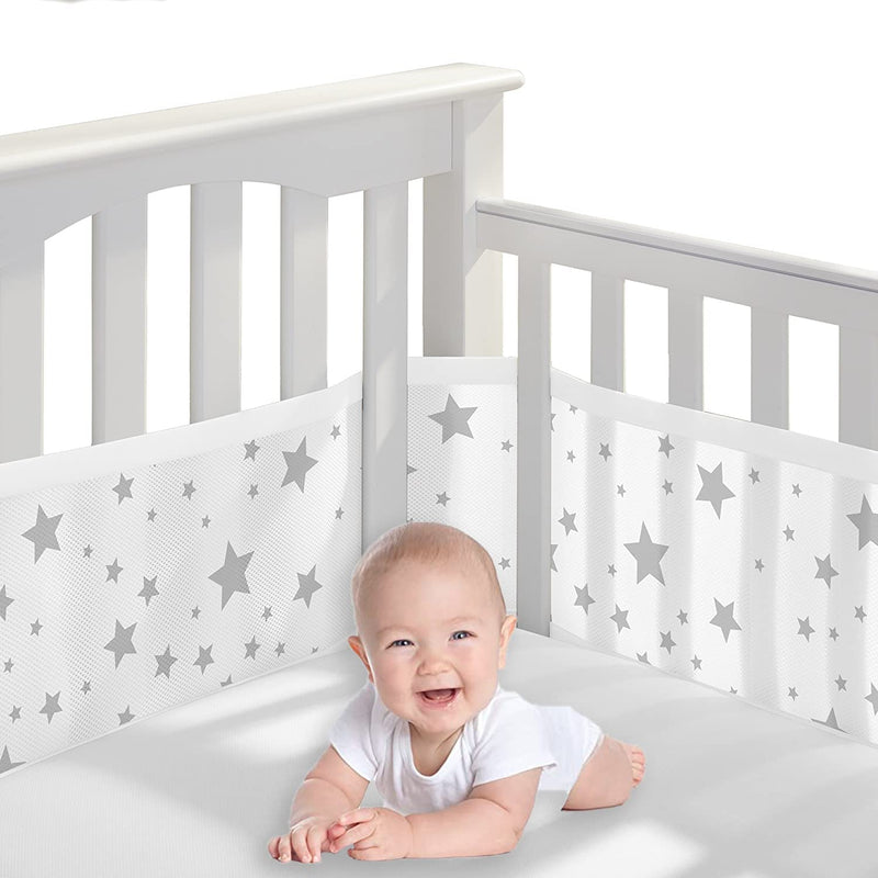 Babybett Leitplanke,Bettumrandung Nestchen,Atmungsaktiv Kinderbett Stossstange,Bettumrandung Babybet