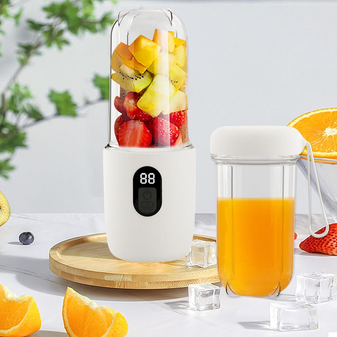 Tragbarer Mixer Smoothie Maker to go, Smoothie Mixer mit Reisedeckel, Portable Blender 500ml, Wieder