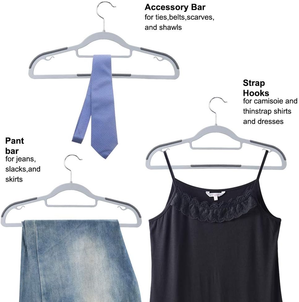 Kunststoff-Kleiderbügel, robust, für trockene und nasse Kleidung, mit rutschfesten Pads, platzsparen