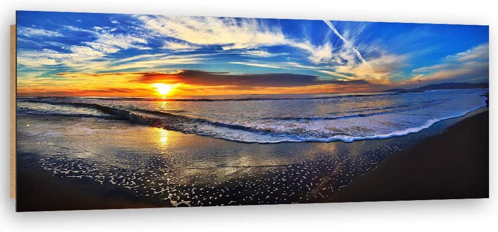 Wandbild XXL Meer Deko Kunst Bilder Landschaft Blau 150x60 cm Deko Paneel 150x60 cm Blau_a, Deko Pan