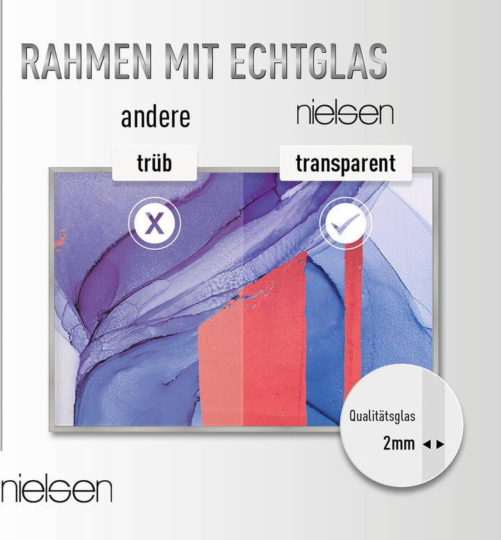nielsen Bilderrahmen, 18 x 24 cm, Aluminium, Gold matt, Fotorahmen zum Auftstellen und Aufhängen im