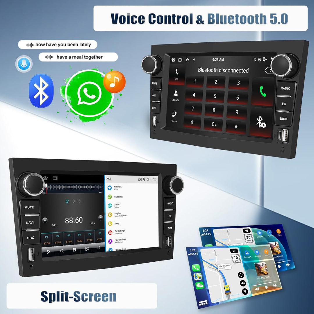 CAMECHO 7 Zoll 2+64G Navi Autoradio für Opel Astra Antara Vectra Corsa Zafira Meriva Combo mit 2USB,