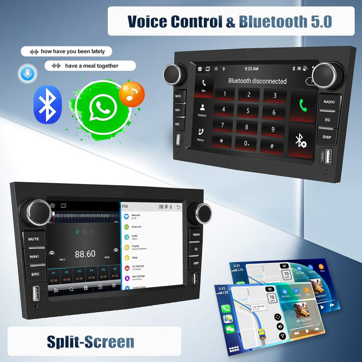 CAMECHO 7 Zoll 2+64G Navi Autoradio für Opel Astra Antara Vectra Corsa Zafira Meriva Combo mit 2USB,