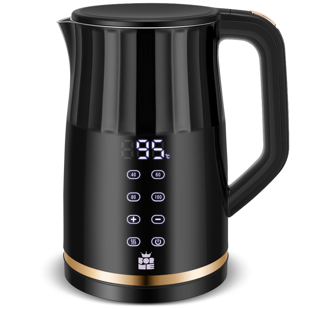 Forme Edelstahl Wasserkocher 1,7 L mit Temperatureinstellung Temperaturwahl 40-100°C I LED Digitale