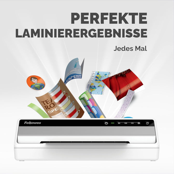 Fellowes Laminiergerät A4 Saturn 3i für Laminierfolien 80-125 Mikron Stärke, Laminiergerät mit60 Sek