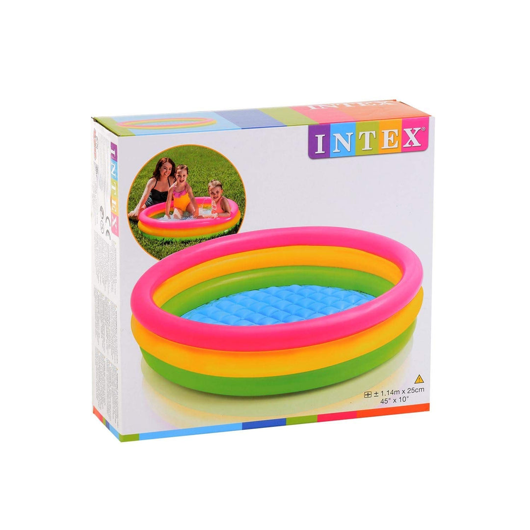 Intex 57412 NP - Sunset Glow Baby Pool, 3-Ring, color, 229x152x56 cm