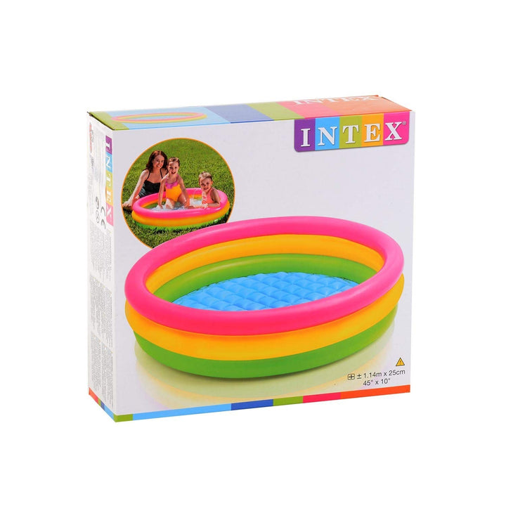Intex 57412 NP - Sunset Glow Baby Pool, 3-Ring, color, 229x152x56 cm