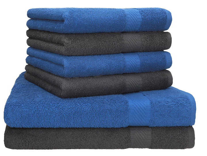 Betz Palermo Handtuch-Set – 6er Handtücher-Set - 2X Liegetücher - 4X Handtücher - 50x100 cm - anthra