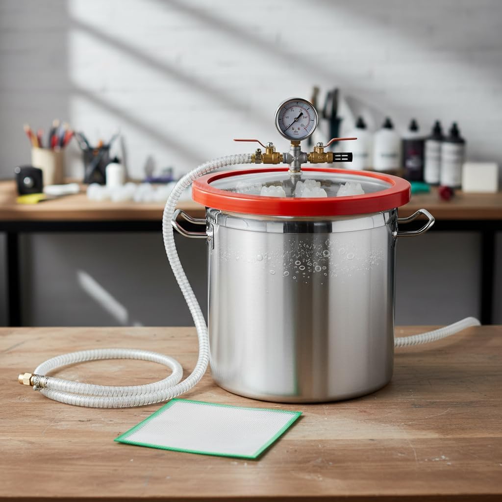 Melko Vakuumkammer 17L Edelstahl 28CM Entgasungskammer Harzfalle Vacuum Chamber