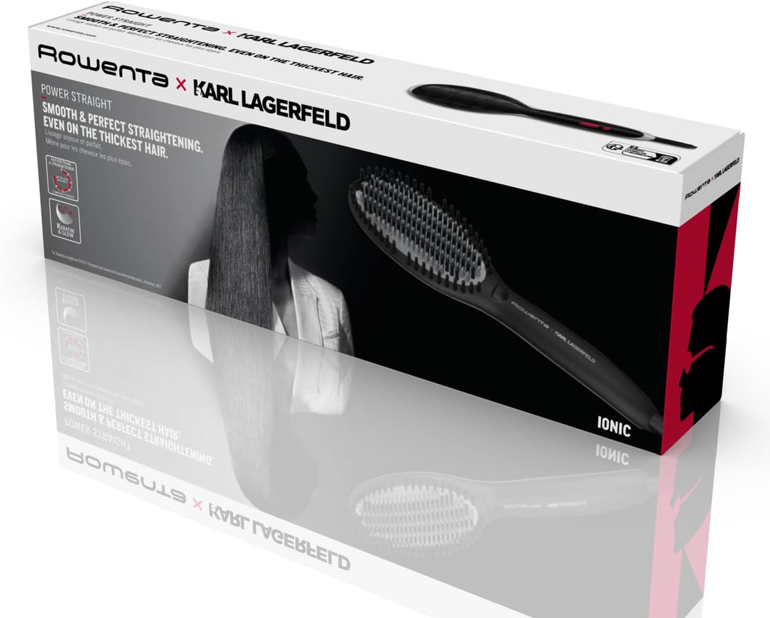 Rowenta x Karl Lagerfeld CF582L Glättbürste | für alle Haartypen | einfaches und schnelles Glätten |