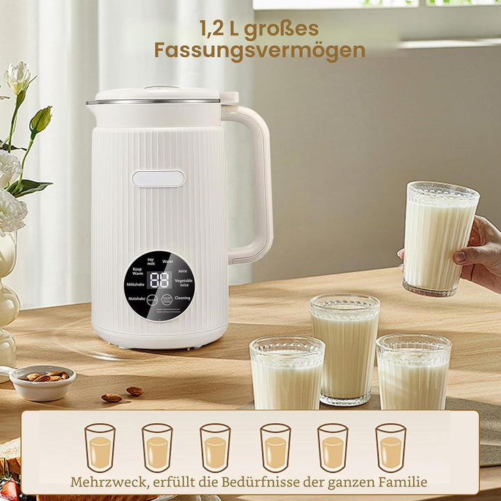 8-in-1 Nussmilchmaschine 1200 ml,Nussmilch Maschine,Automatische Mandelmilchmaschine Pflanzenmilchbe